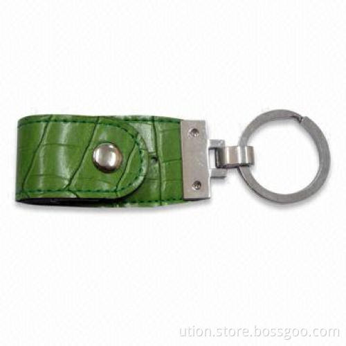 USB Flash Drive in Leather Design, with 1-32GB Capacity, Free Sample and Package